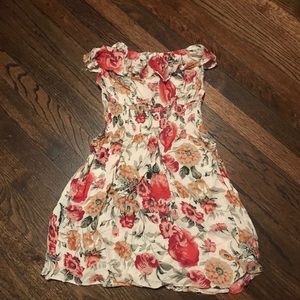 Strapless floral dress
